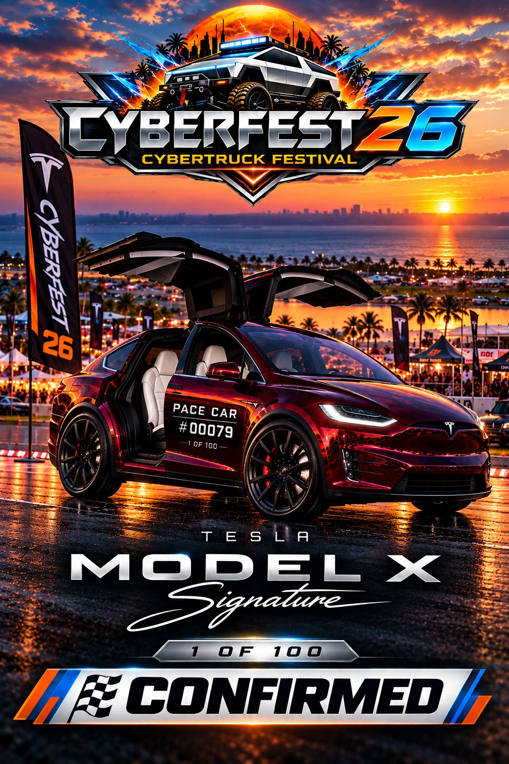 One of Only 100: A Tesla Model X Signature Series Will Be on Display Sunday at CYBERFEST26